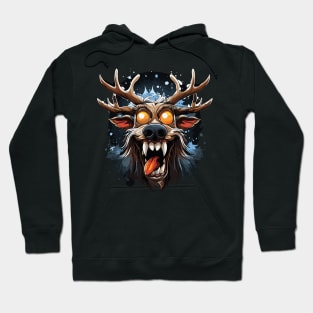 Comic-Style Reindeer: Crazy and Evil Hoodie